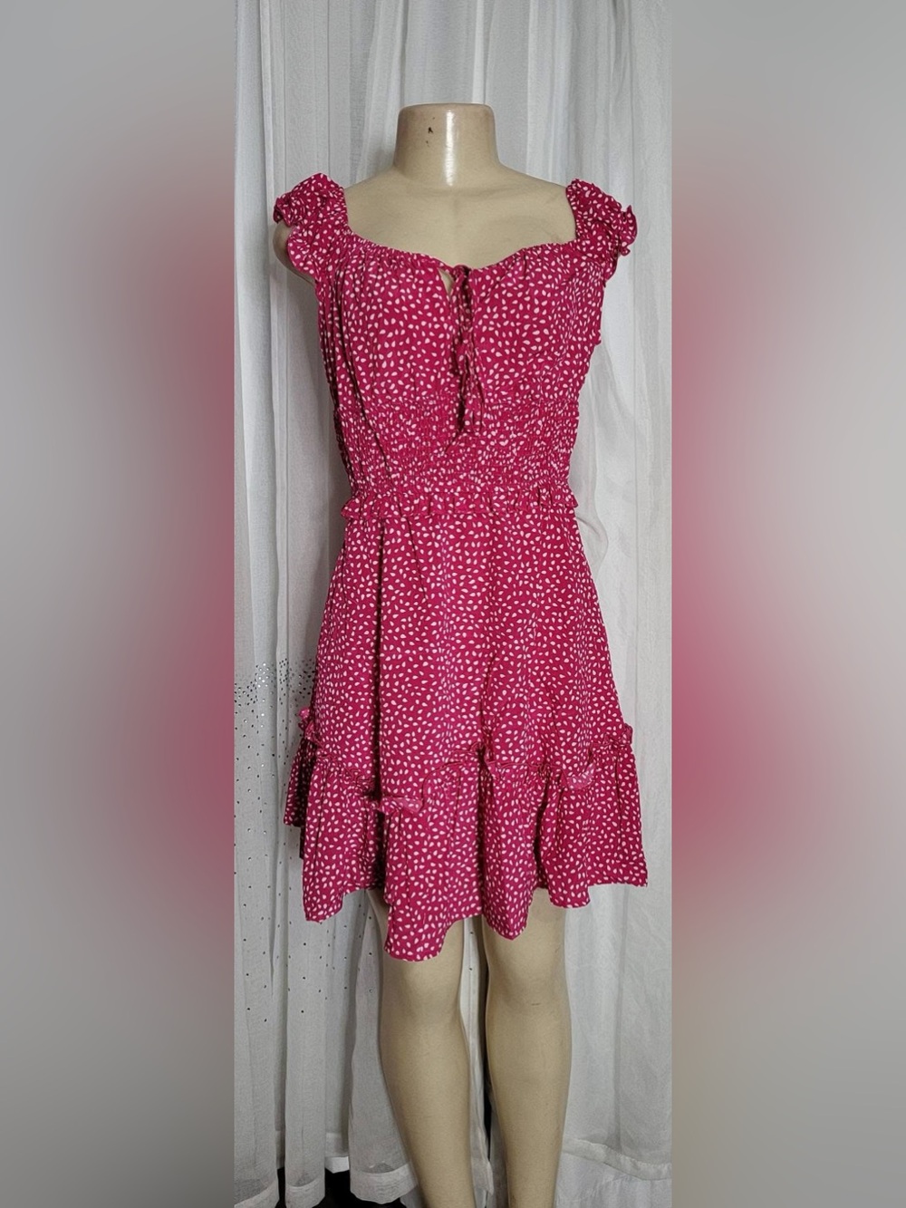 Brown Floral Smocked Mini Dress - Women